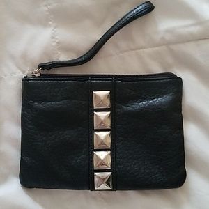 Faux leather wristlet